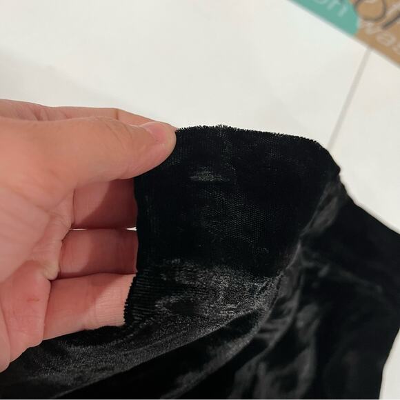 Vintage J Christopher Black Velvet Velour Midi Skirt Womens XS Rayon Modest - Picture 6 of 8